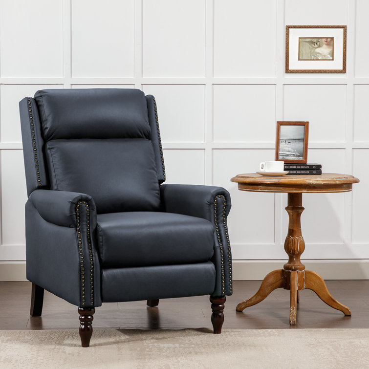 Lark Manor Arlien Genuine Leather Recliner with Nailhead Trim Reviews Wayfair